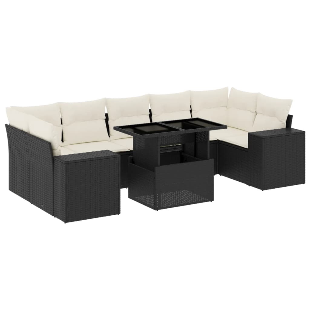Garden Sofa Set Black, Cream White