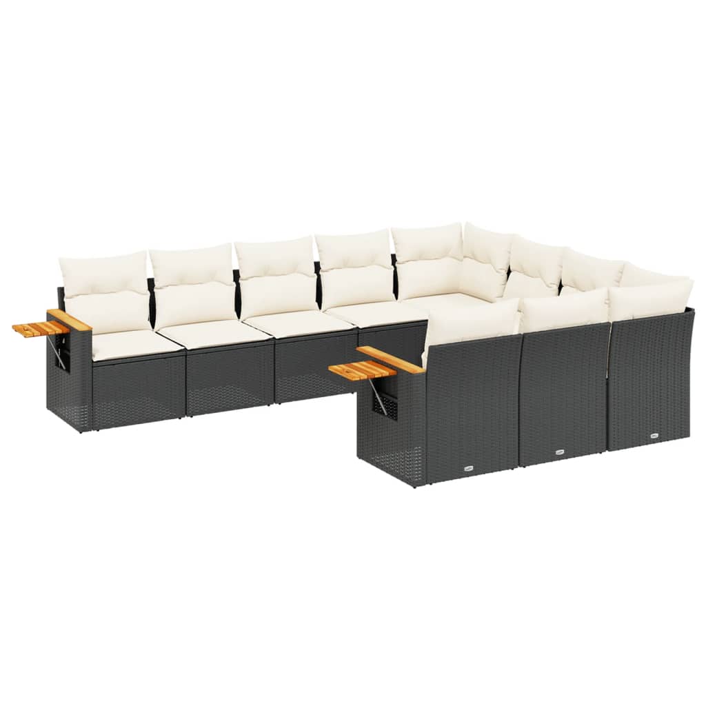 Garden Sofa Set Black, Cream White