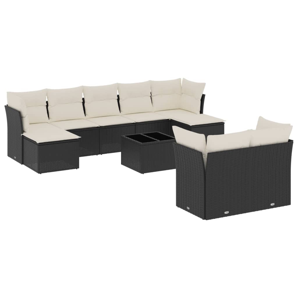 Garden Sofa Set Black, Cream White