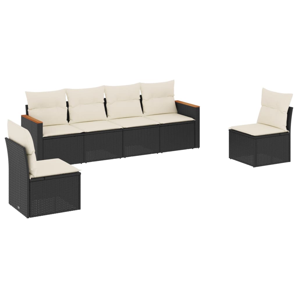 Garden Sofa Set Black, Cream White
