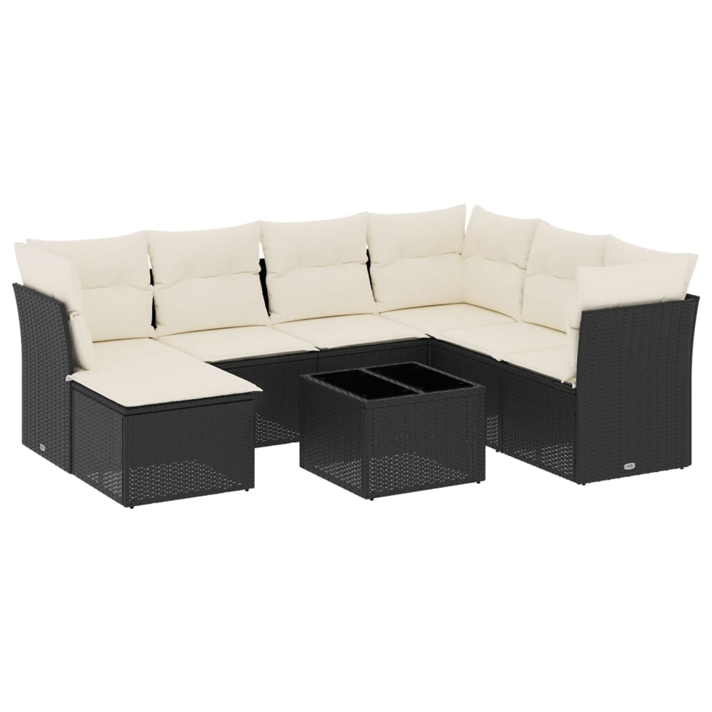 Garden Sofa Set Black, Cream White