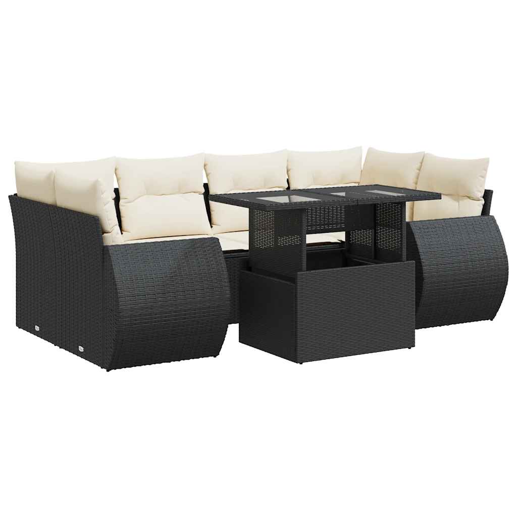 Garden Sofa Set Black, Cream White