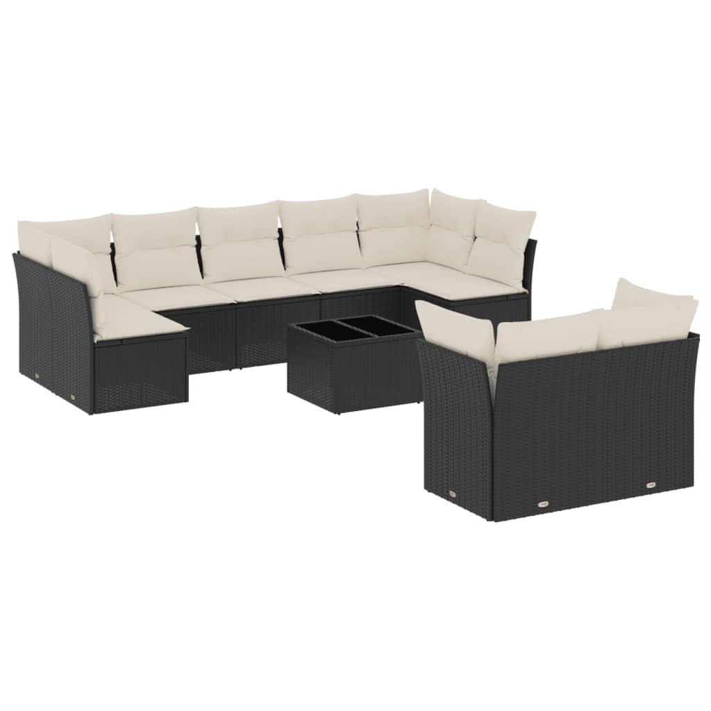 Garden Sofa Set Black, Cream White