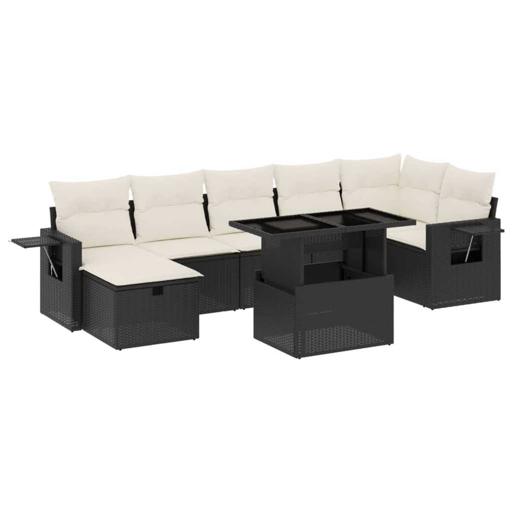 Garden Sofa Set Black, Cream white