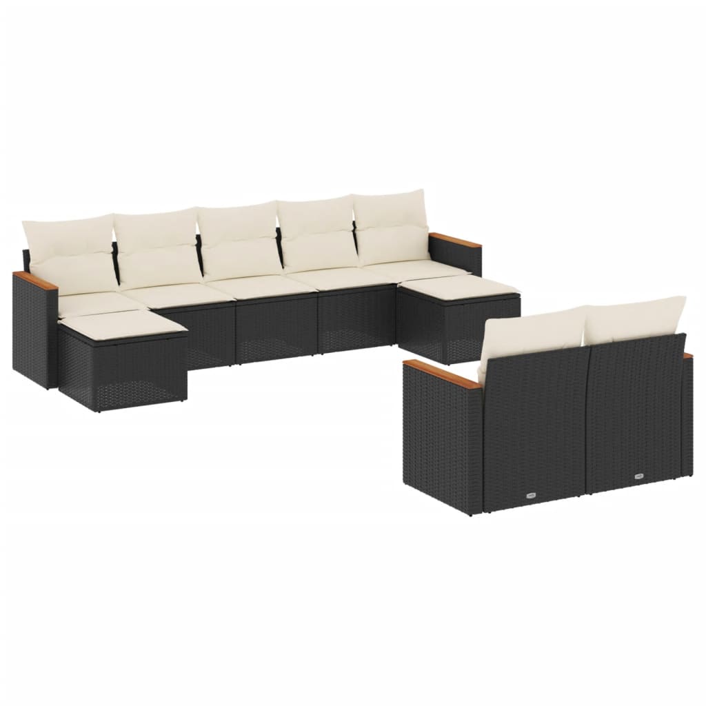 Garden Sofa Set Black, Cream White