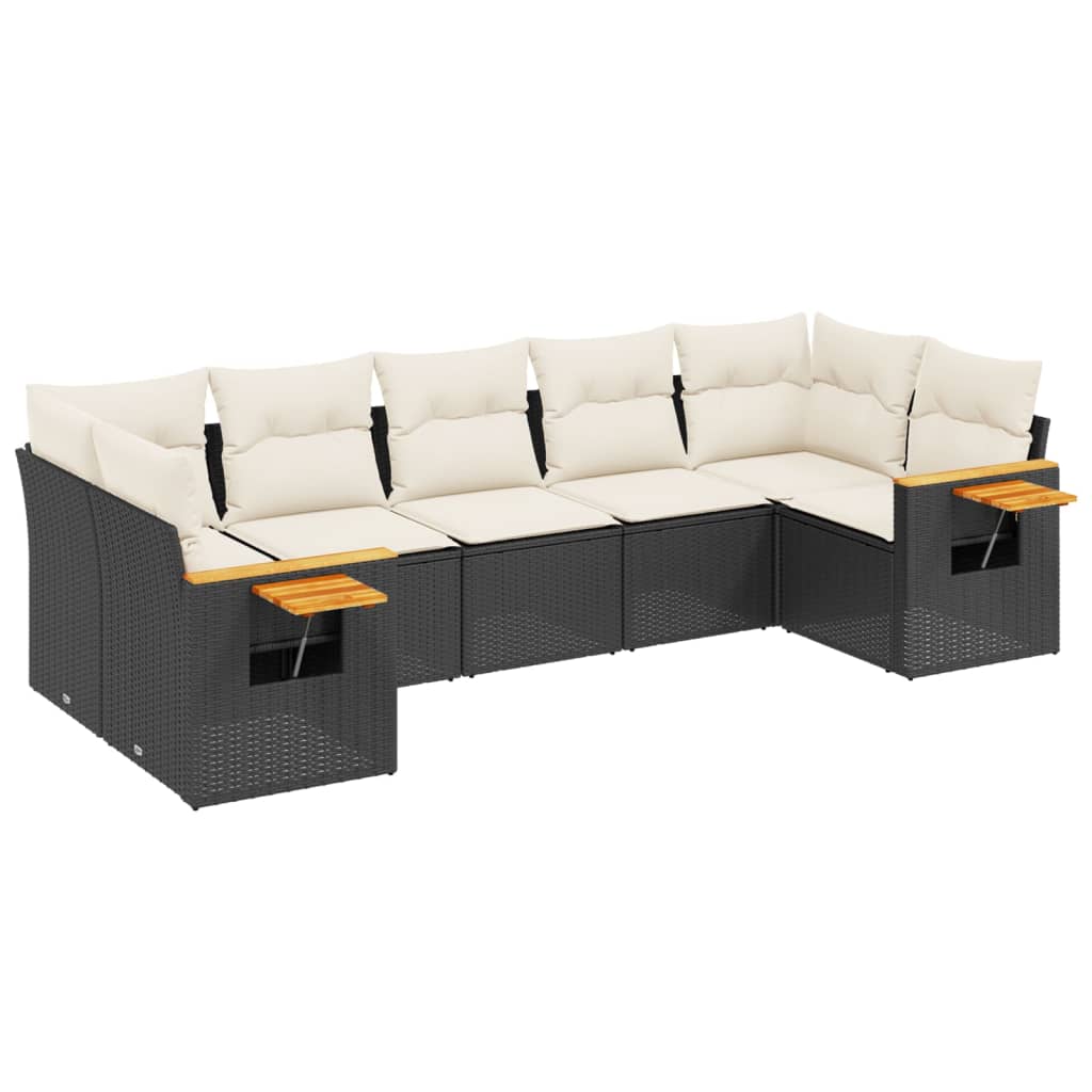 Garden Sofa Set Black, Cream White