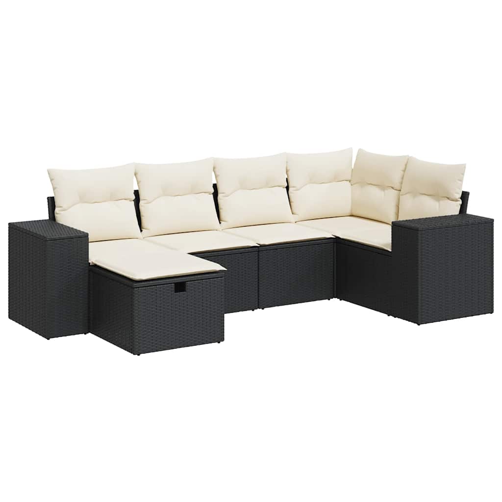 Garden Sofa Set Black, Cream White