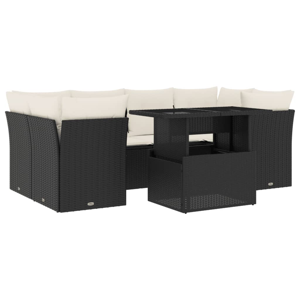 Garden Sofa Set Black, Cream White