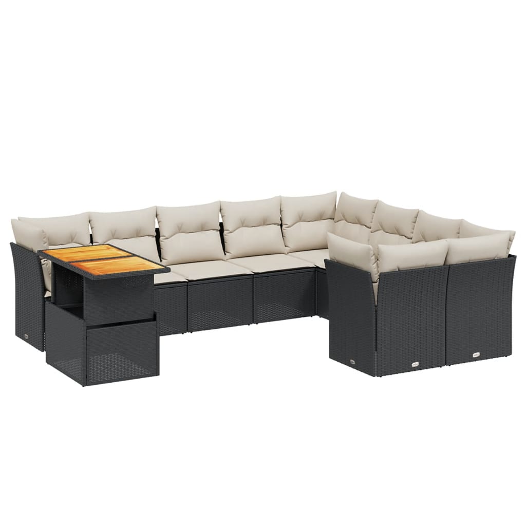 Garden Sofa Set Black, Cream White