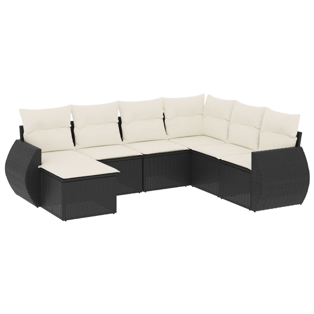 Garden Sofa Set Black, Cream White