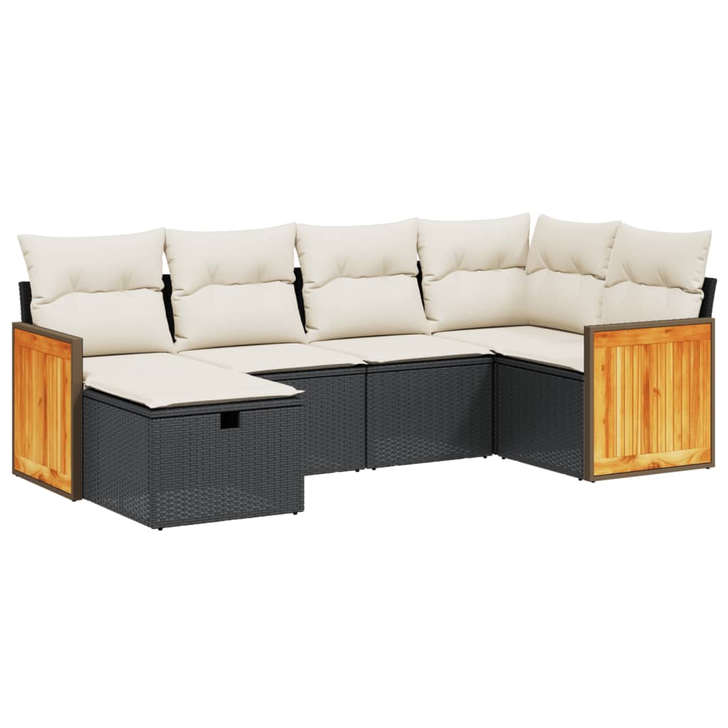 Garden Sofa Set Black, Cream White
