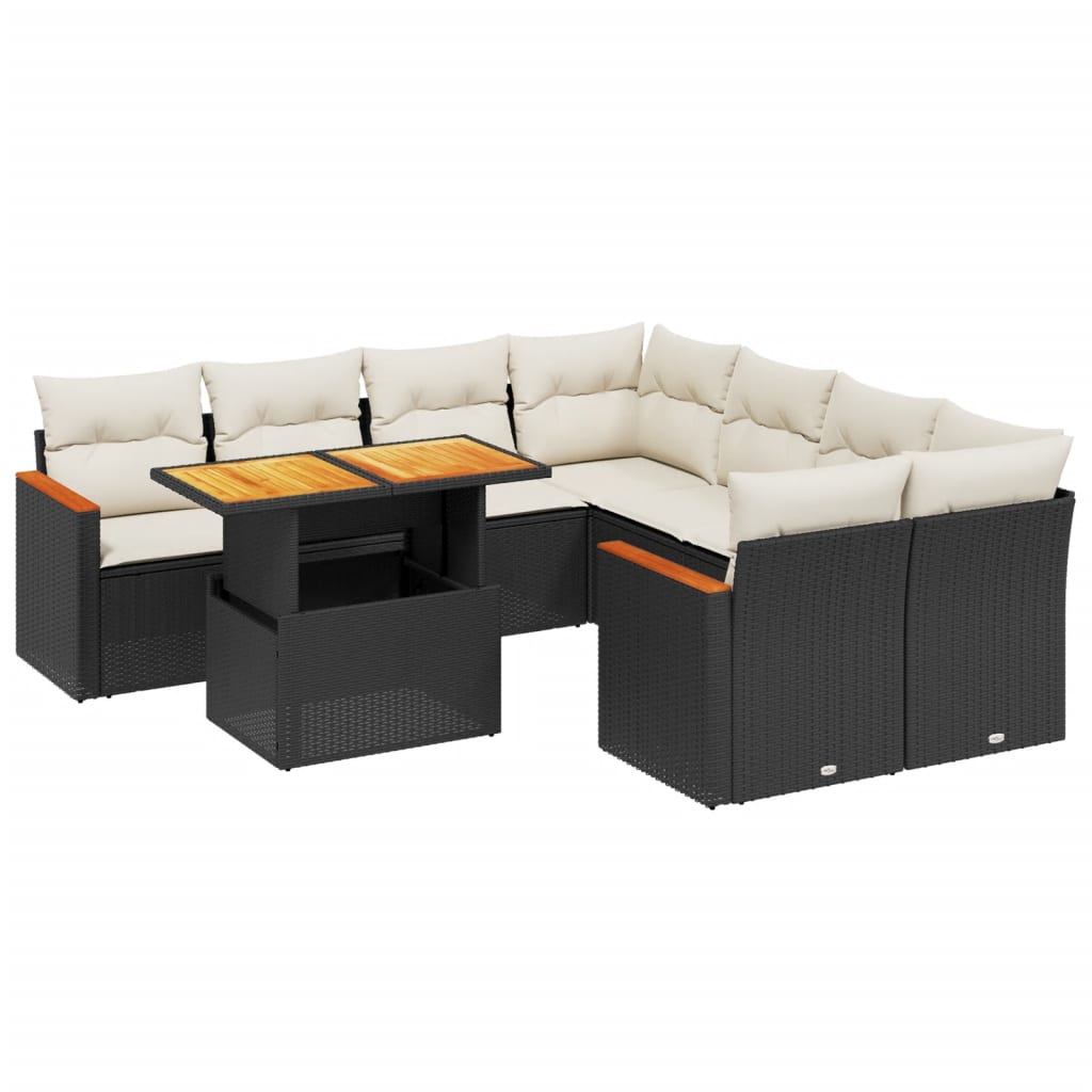 Garden Sofa Set Black, Cream White