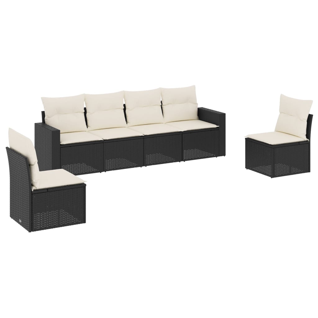 Garden Sofa Set Black, Cream white
