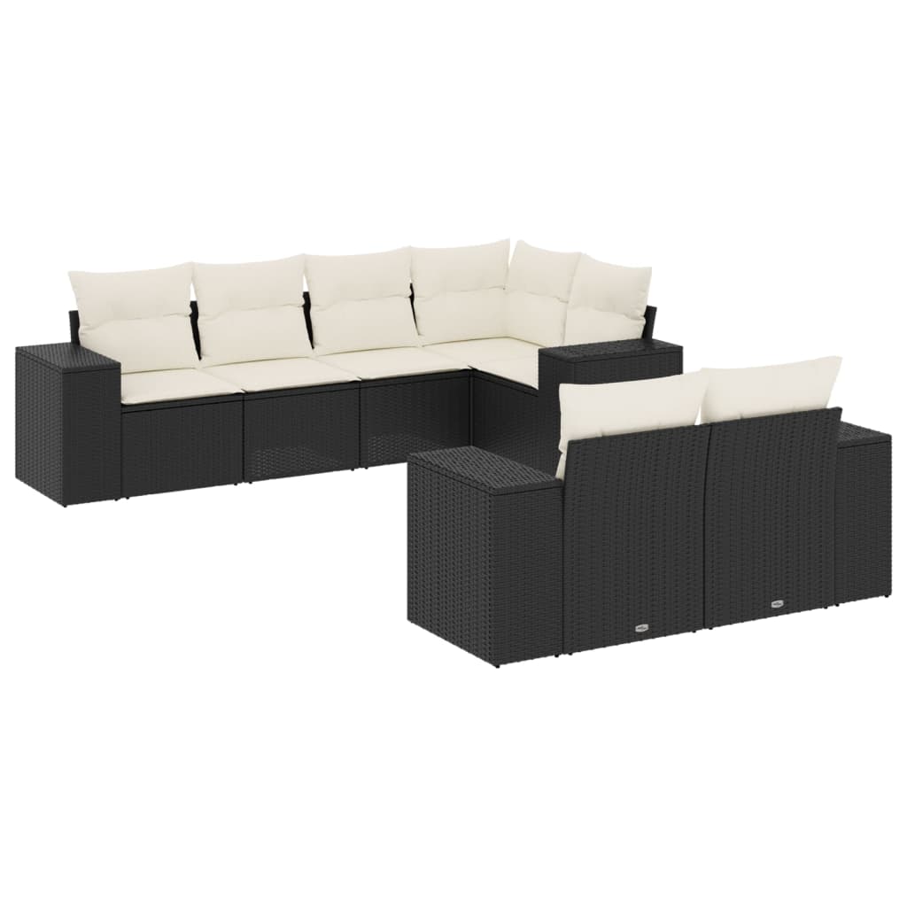 Garden Sofa Set Black, Cream White
