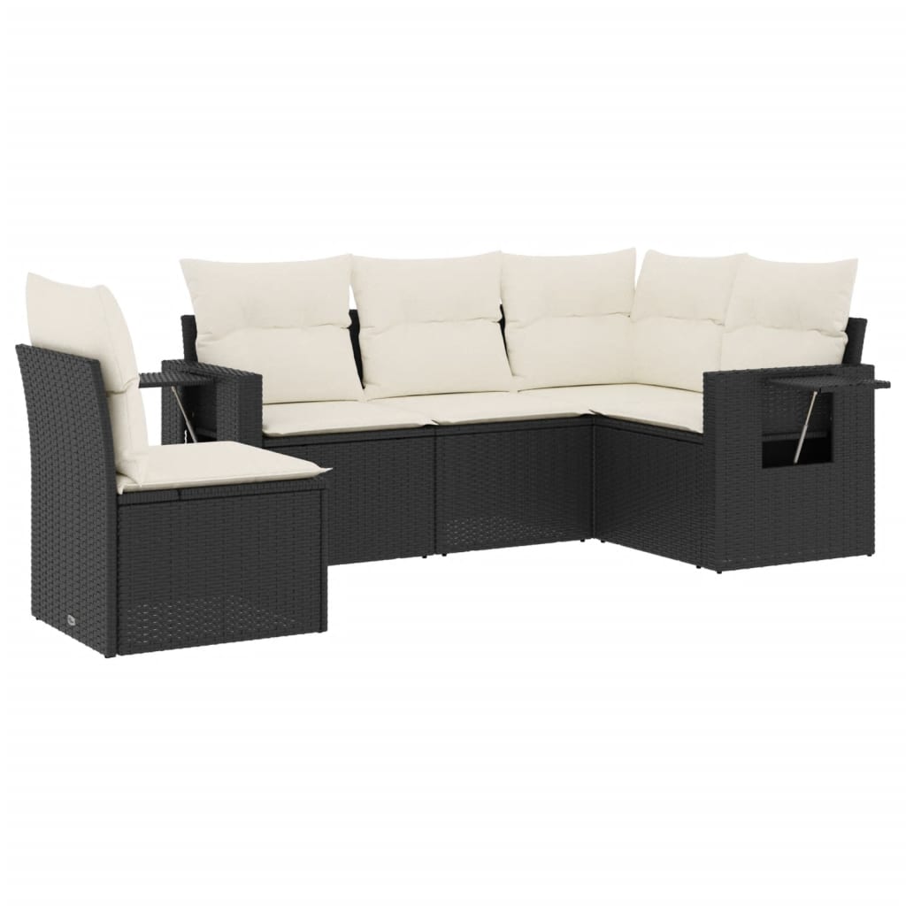 Garden Sofa Set Black, Cream white