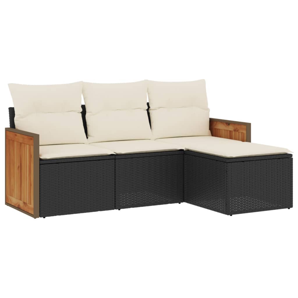 Garden Sofa Set Black, Cream White