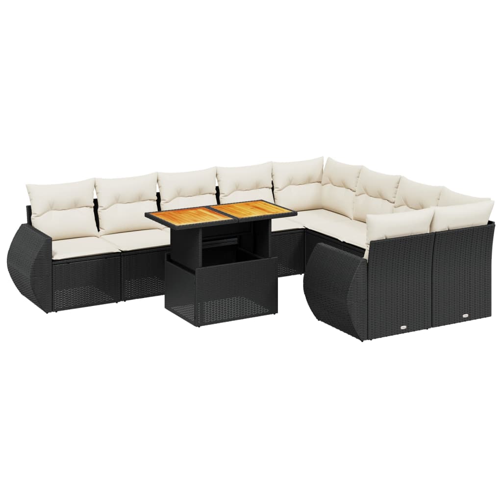 Garden Sofa Set Black, Cream White