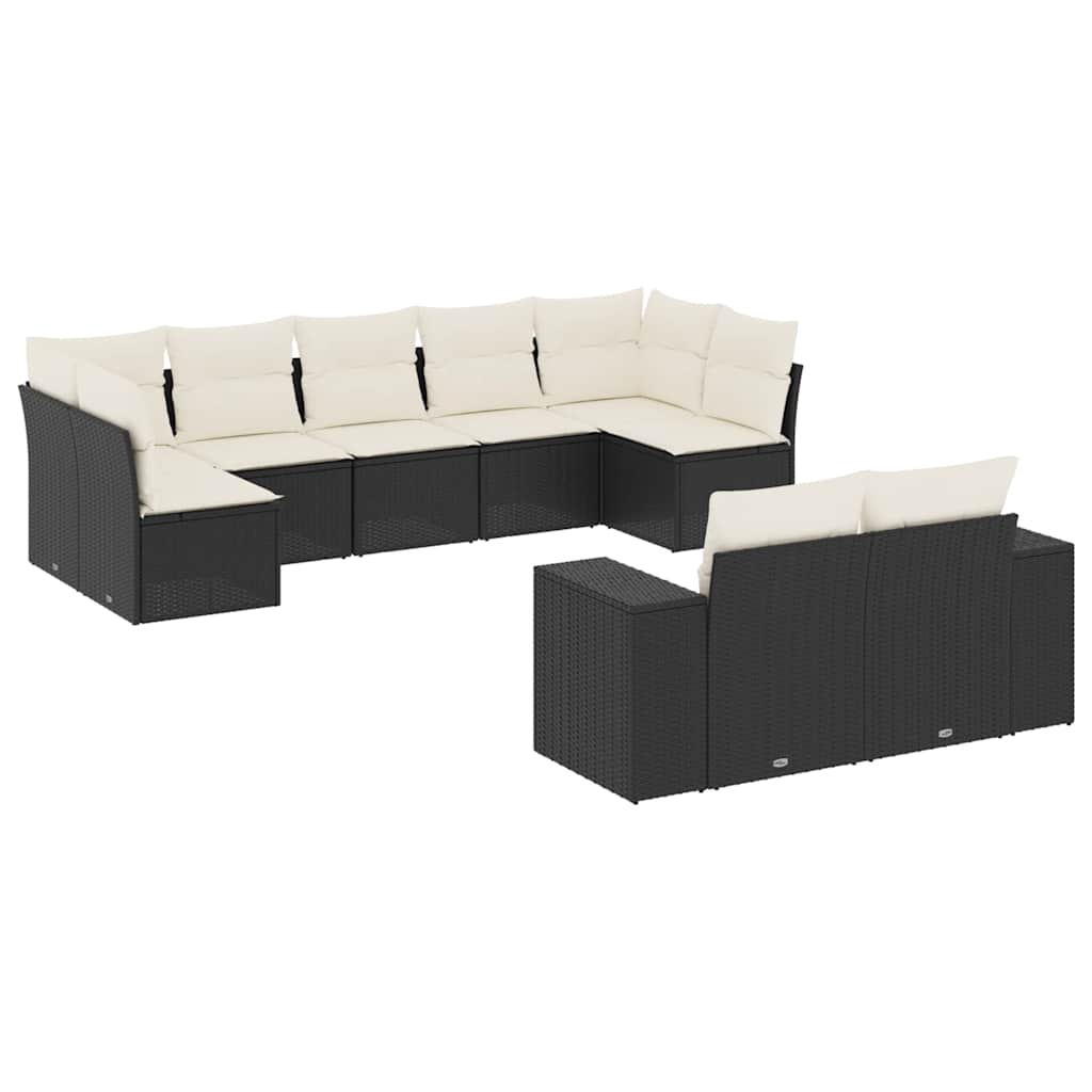 Garden Sofa Set Black, Cream White