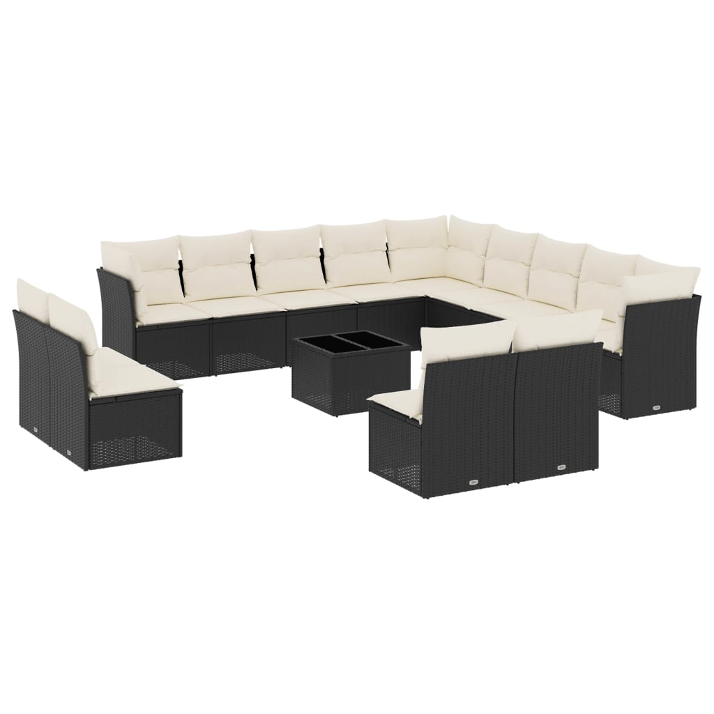 Garden Sofa Set Black, Cream white