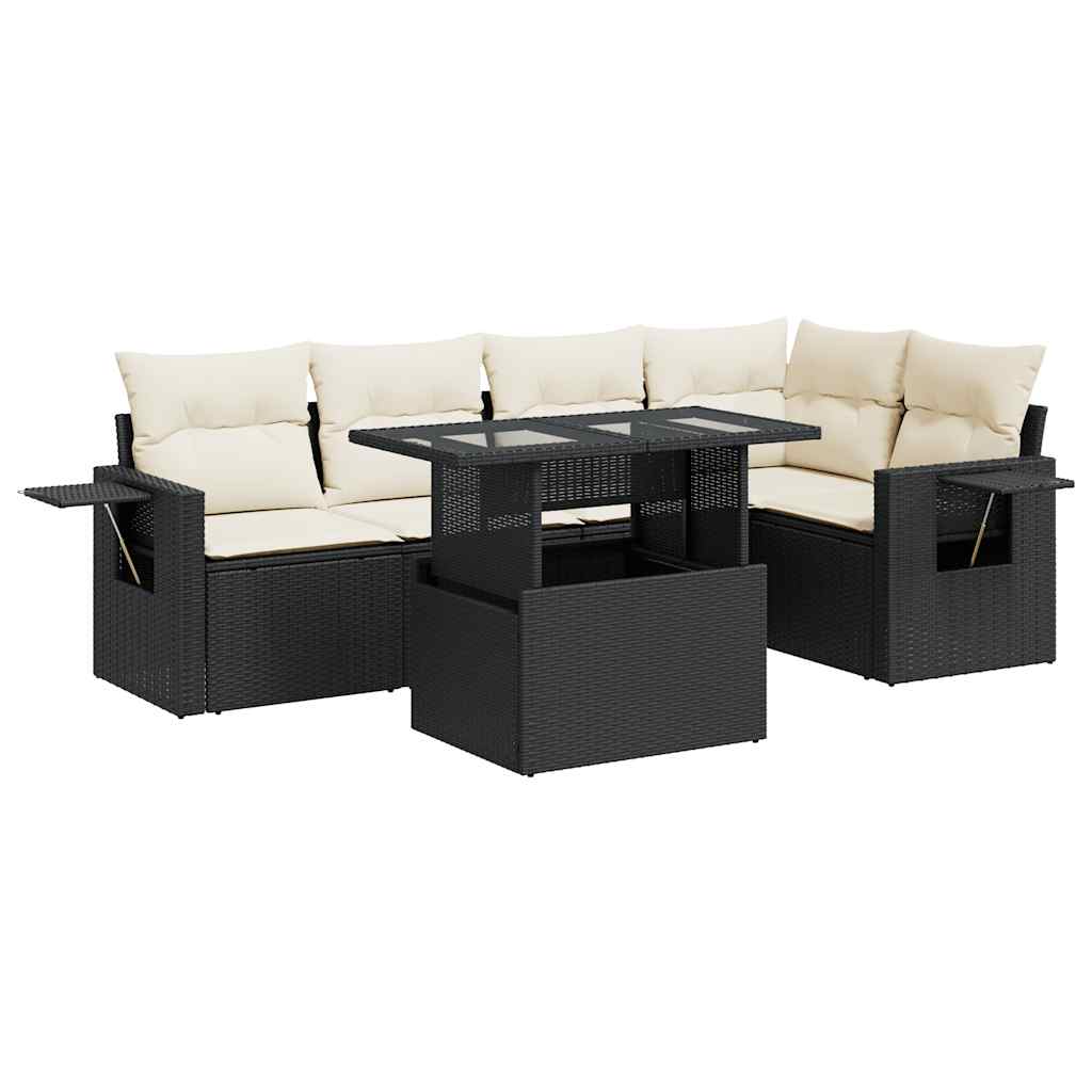 Garden Sofa Set Black, Cream white