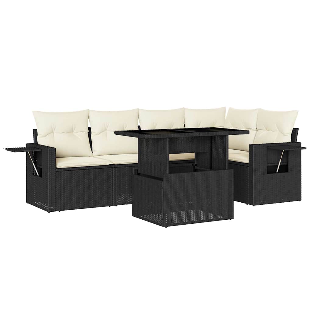 Garden Sofa Set Black, Cream White