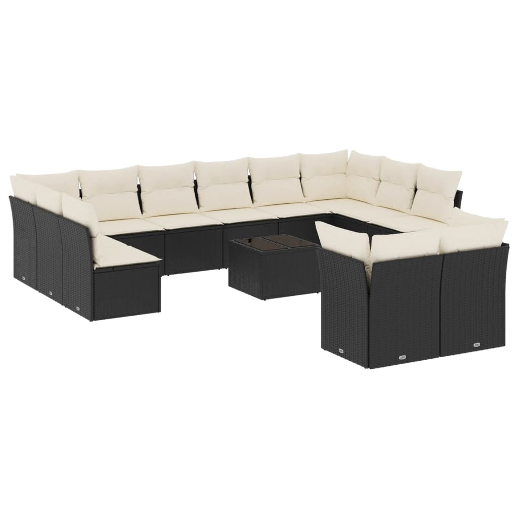 Garden Sofa Set Black, Cream White
