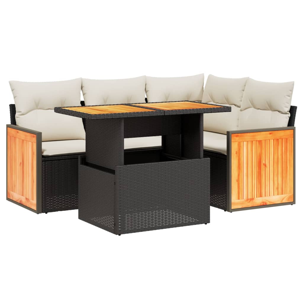 Garden Sofa Set Black, Cream White