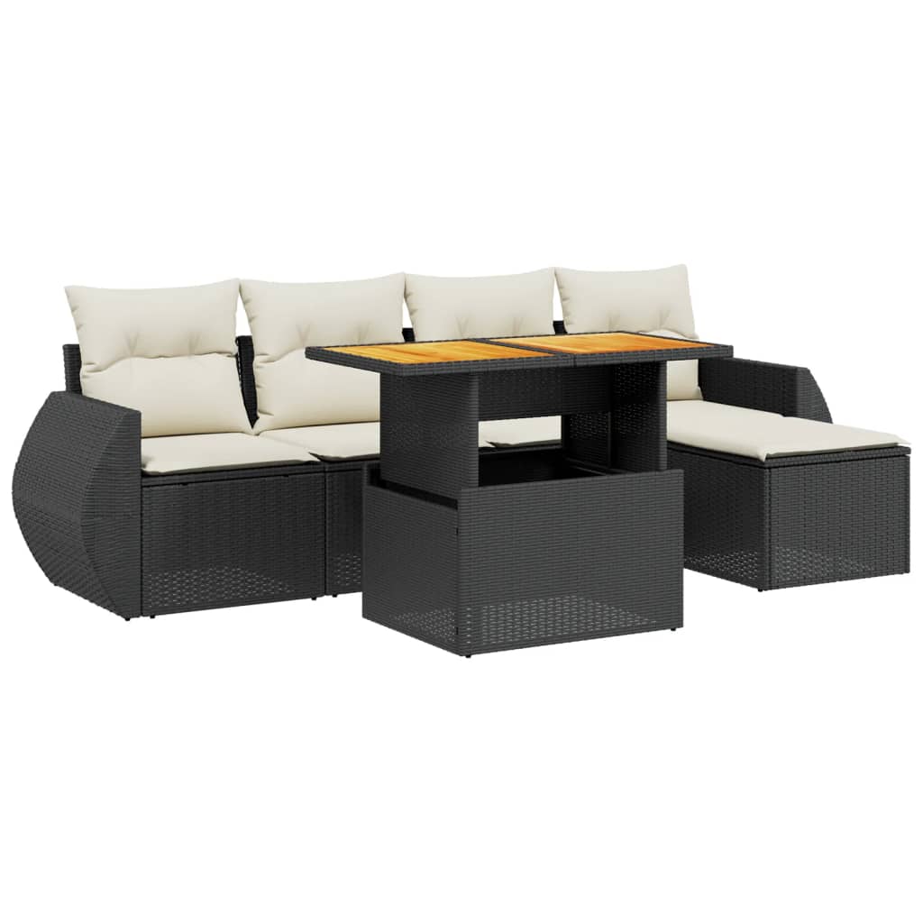Garden Sofa Set Black, Cream White