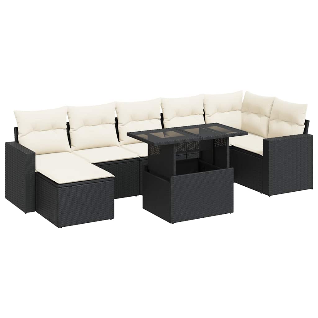 Garden Sofa Set Black, Cream white