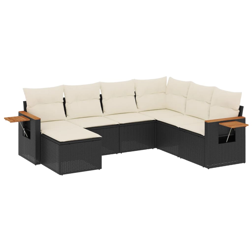 Garden Sofa Set Black, Cream white