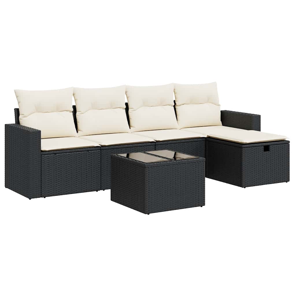 Garden Sofa Set Black, Cream white