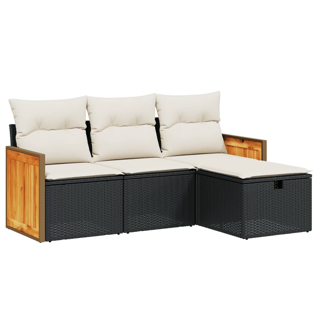 Garden Sofa Set Black, Cream White