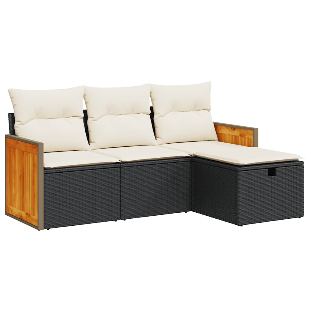Garden Sofa Set Black, Cream White
