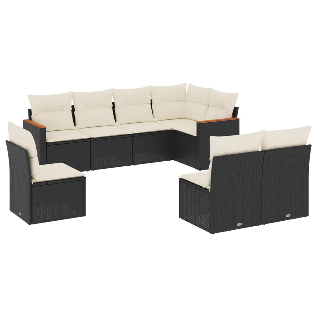 Garden Sofa Set Black, Cream White