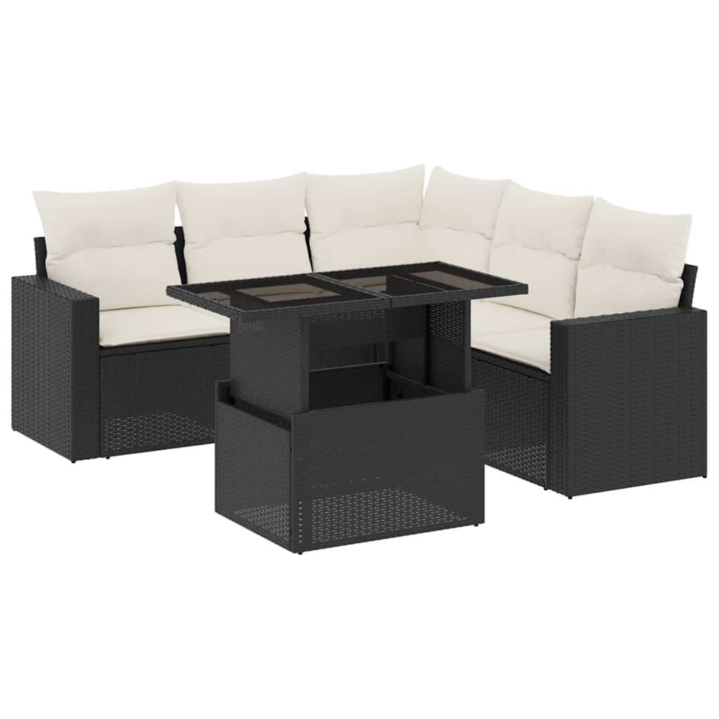 Garden Sofa Set Black, Cream White