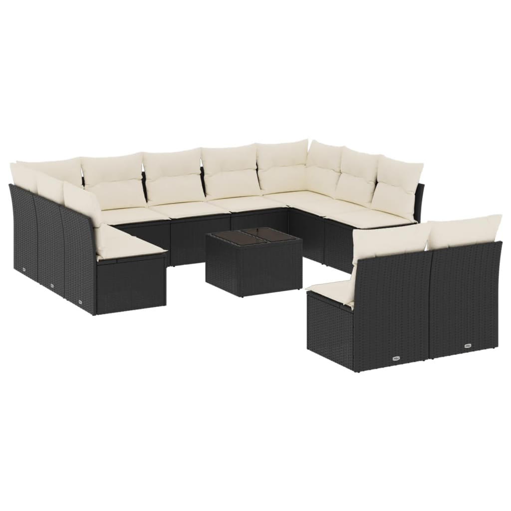 Garden Sofa Set Black, Cream White
