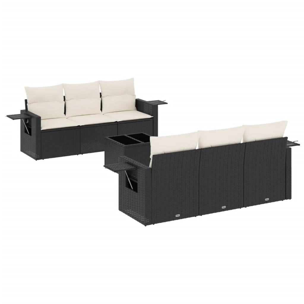 Garden Sofa Set Black, Cream White