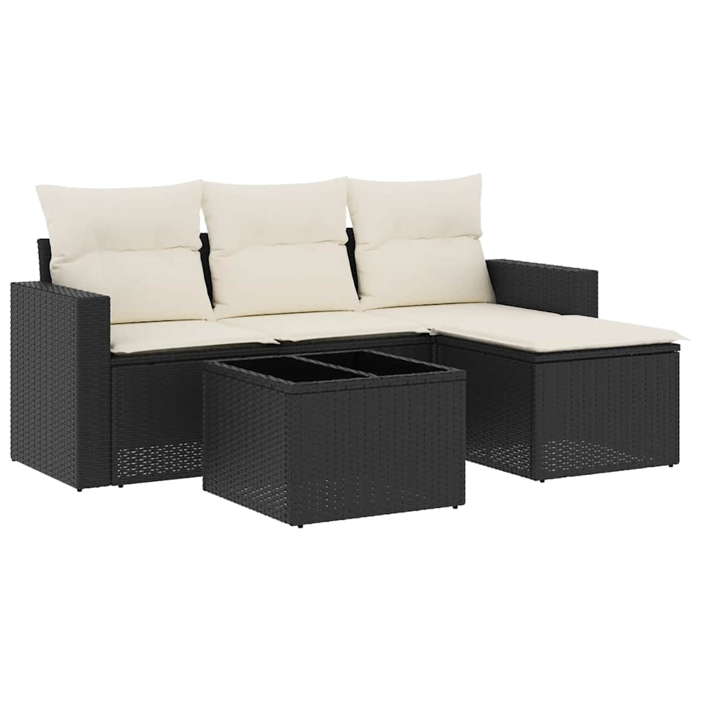 Garden Sofa Set Black, Cream white
