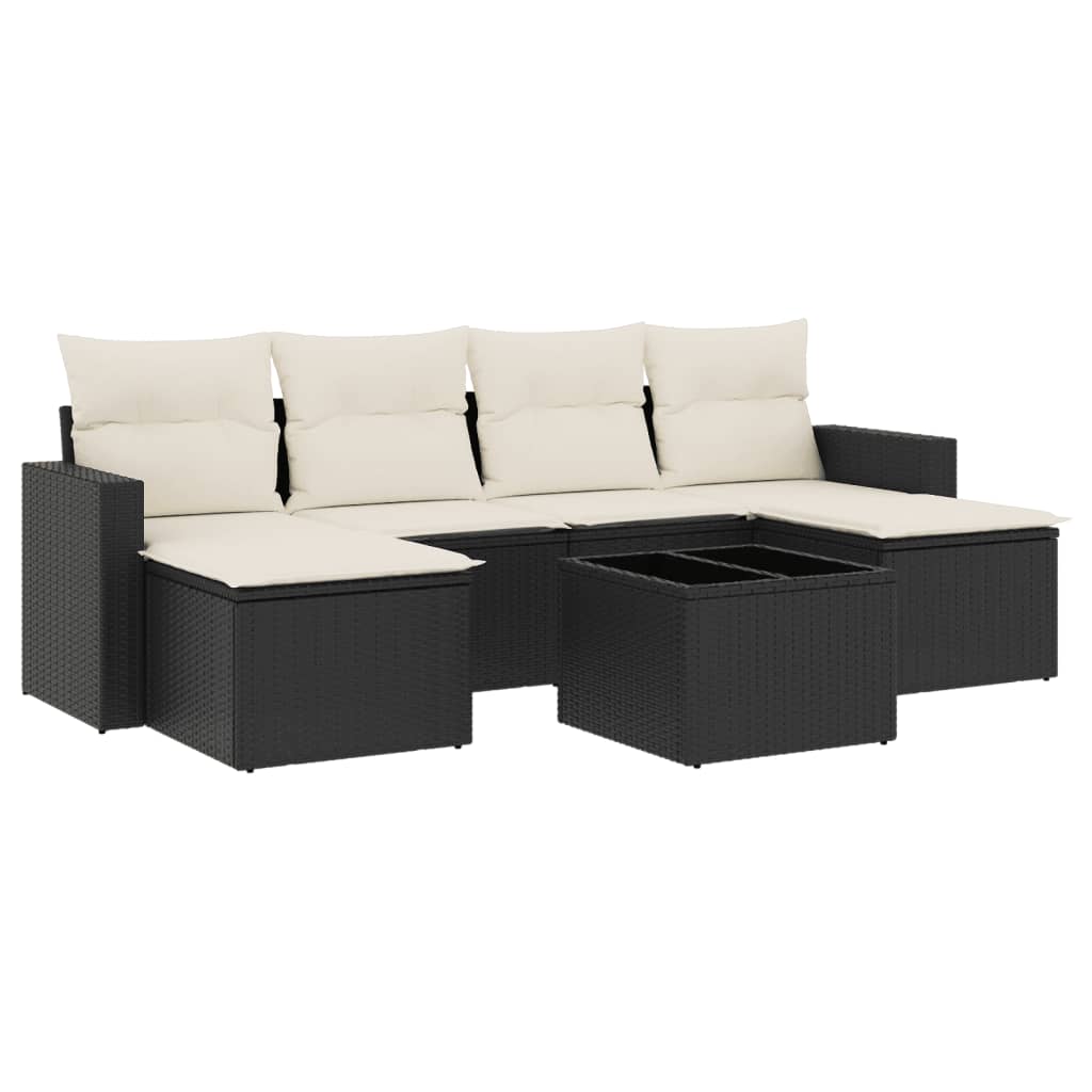 Garden Sofa Set Black, Cream White