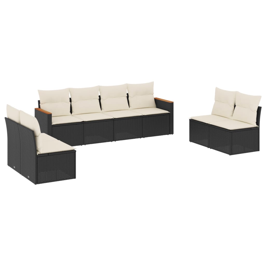 Garden Sofa Set Black, Cream White