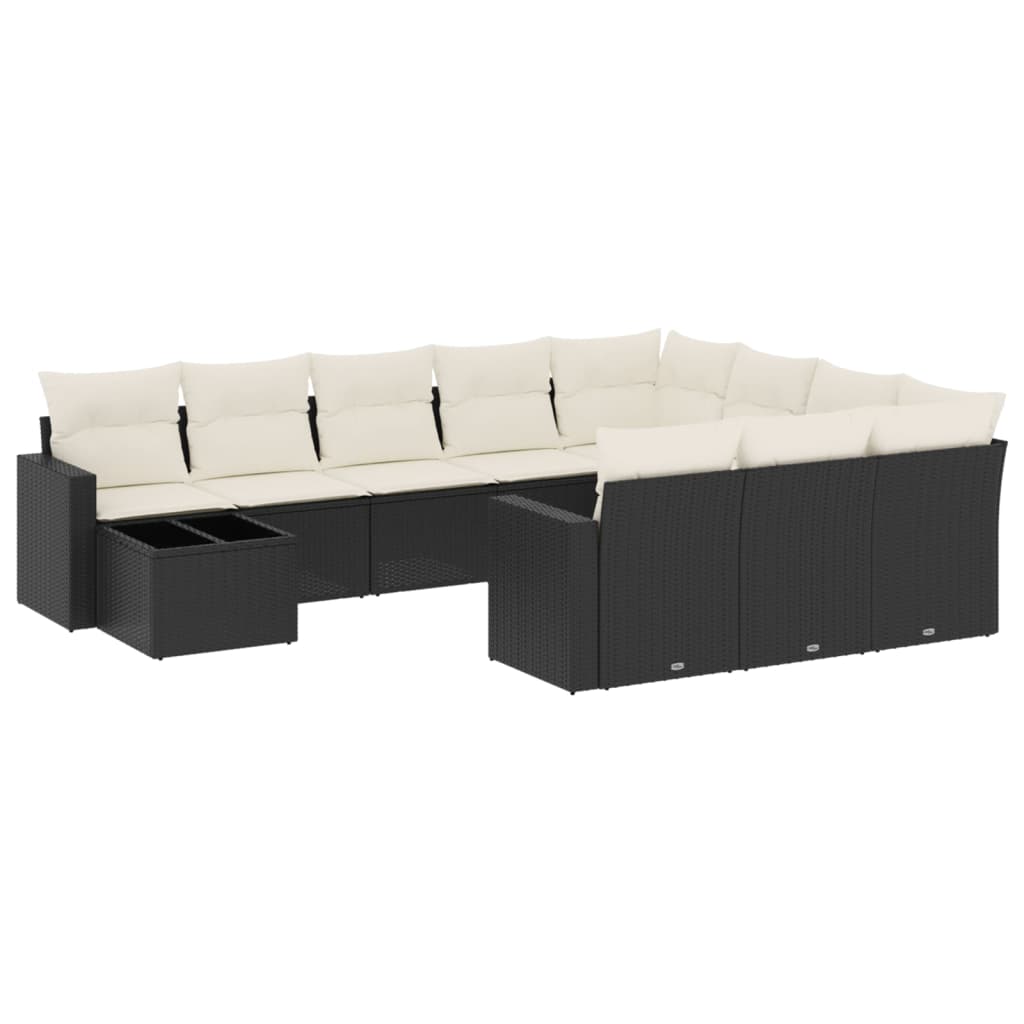 Garden Sofa Set Black, Cream White