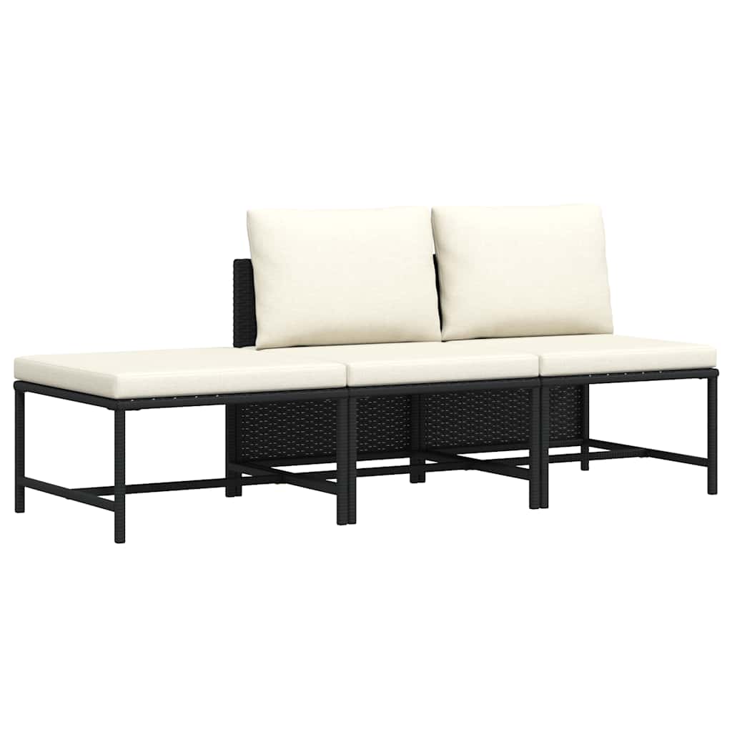 Garden Sofa Set Black, Cream White