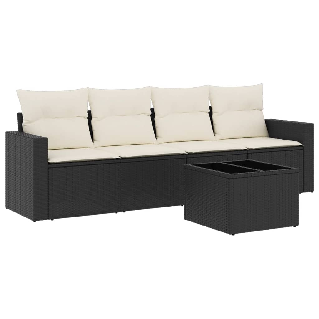 Garden Sofa Set Black, Cream White