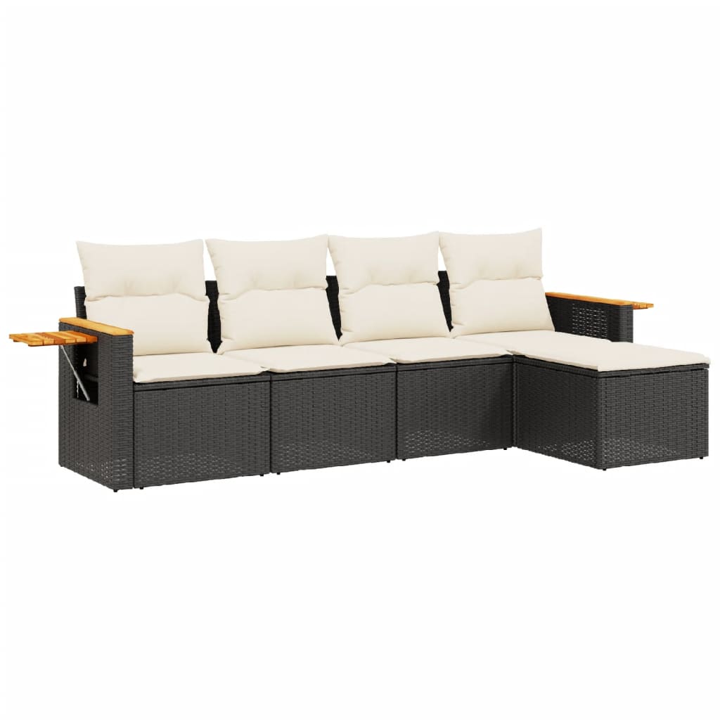 Garden Sofa Set Black, Cream White