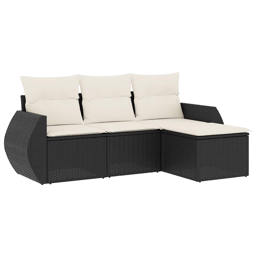 Garden Sofa Set Black, Cream White
