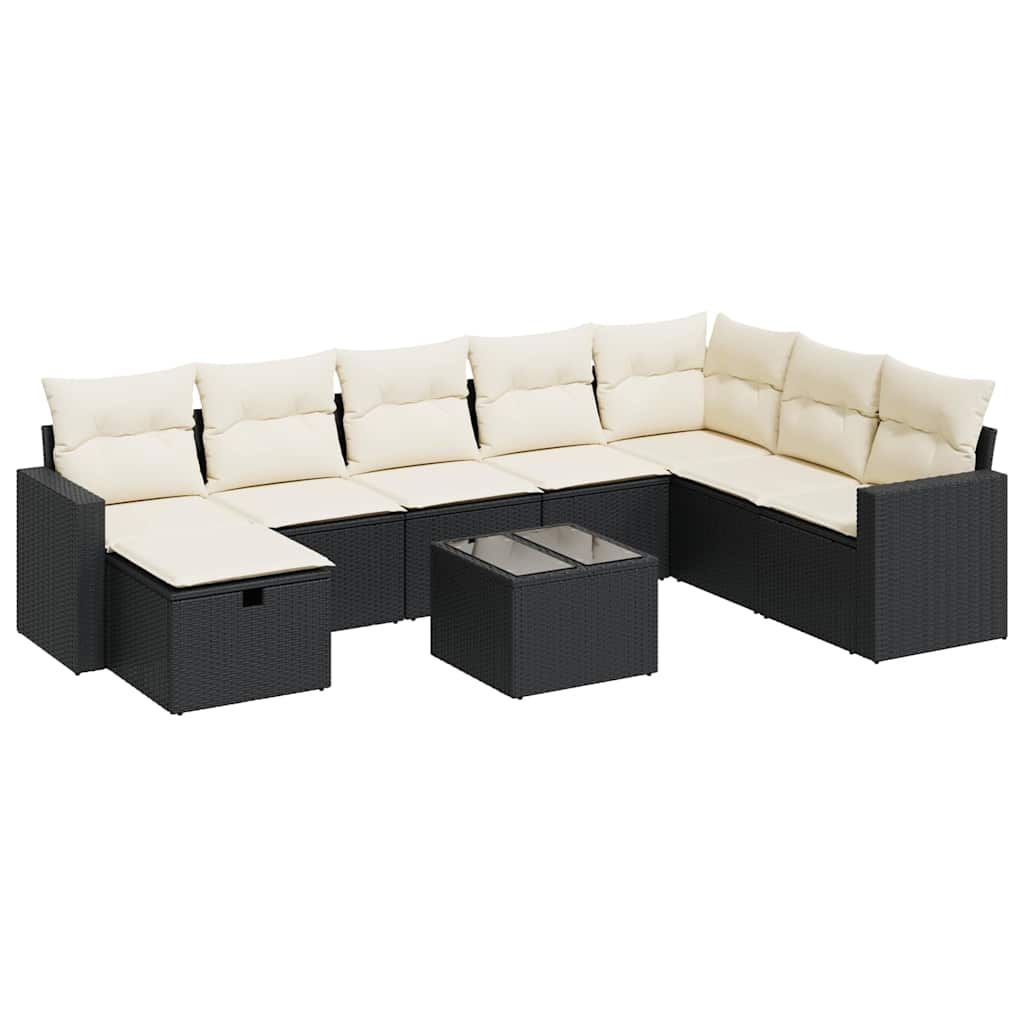 Garden Sofa Set Black, Cream White