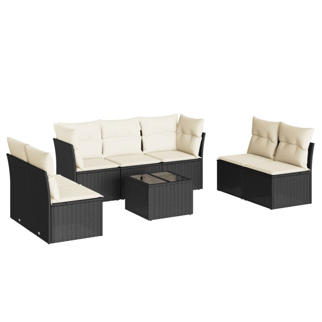 Garden Sofa Set Black, Cream white