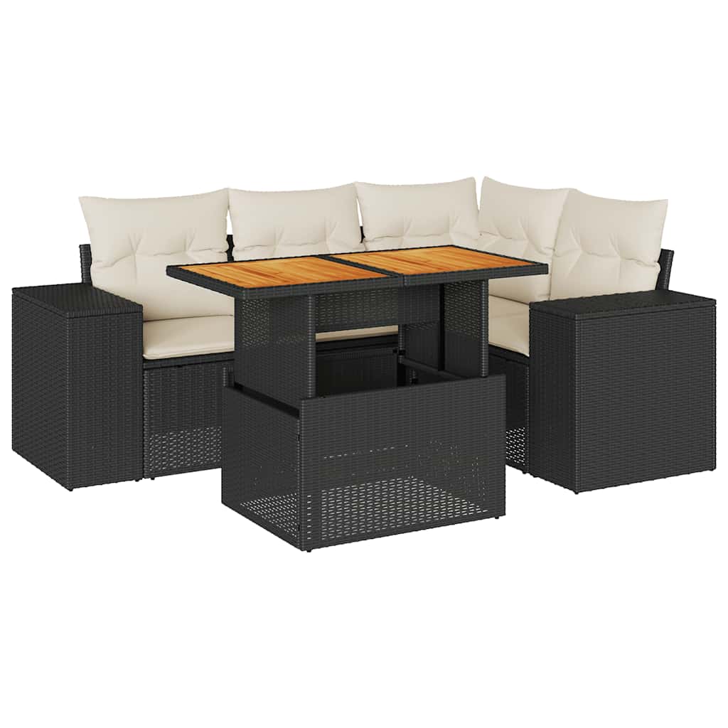 Garden Sofa Set Black, Cream White
