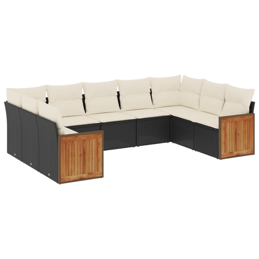 Garden Sofa Set Black, Cream White