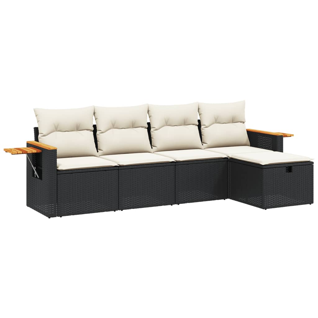 Garden Sofa Set Black, Cream White